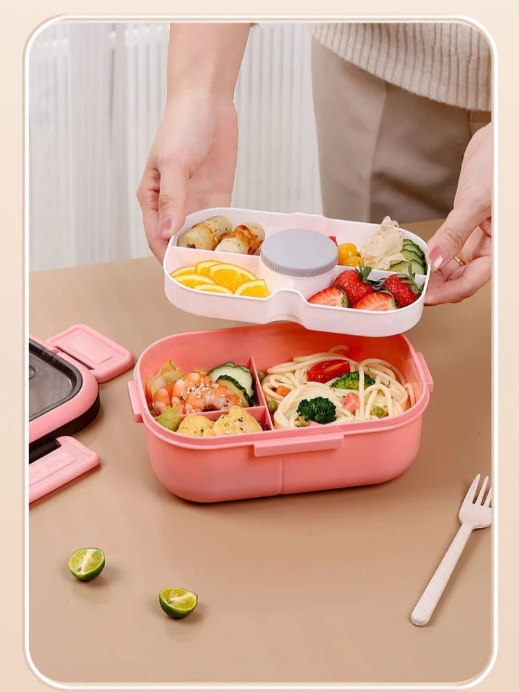1200ML Box  per il pranzo a doppio strato Scomparto portatile