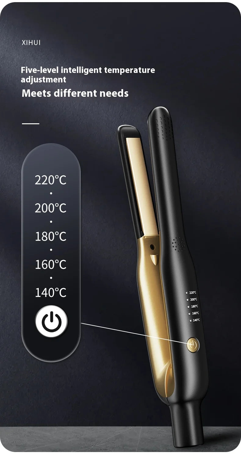Mini piastra per capelli e bigodino 2 in 1 - Riscaldamento rapido in ceramica 140-220°C