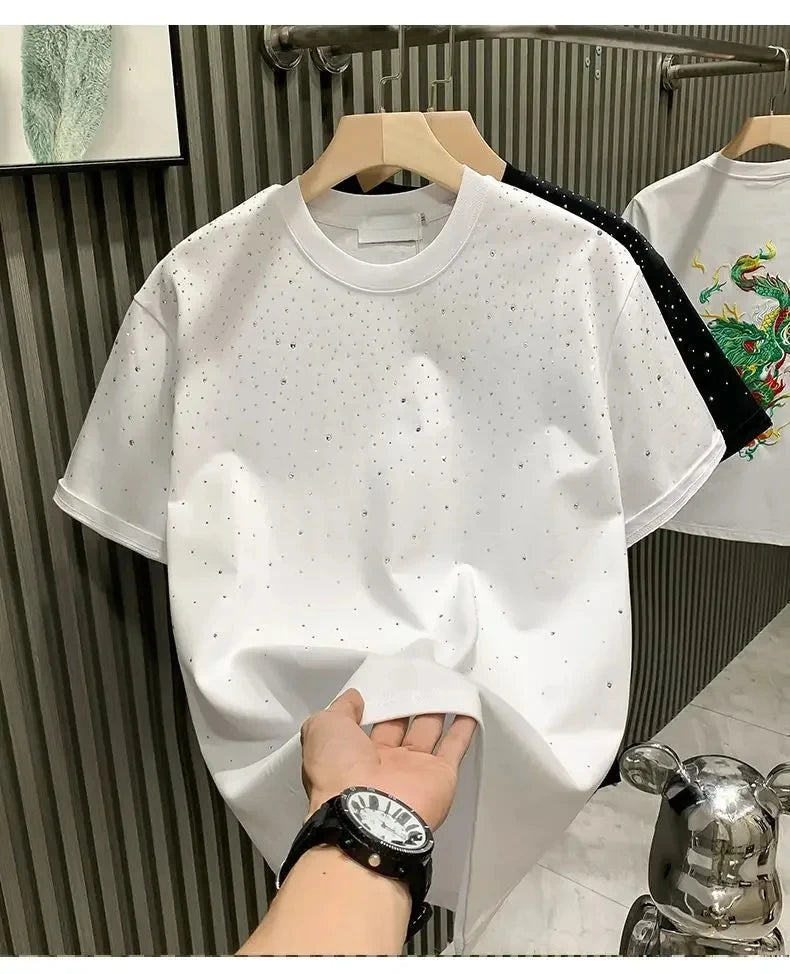 T-shirt estiva con strass T-shirt casual brillantini