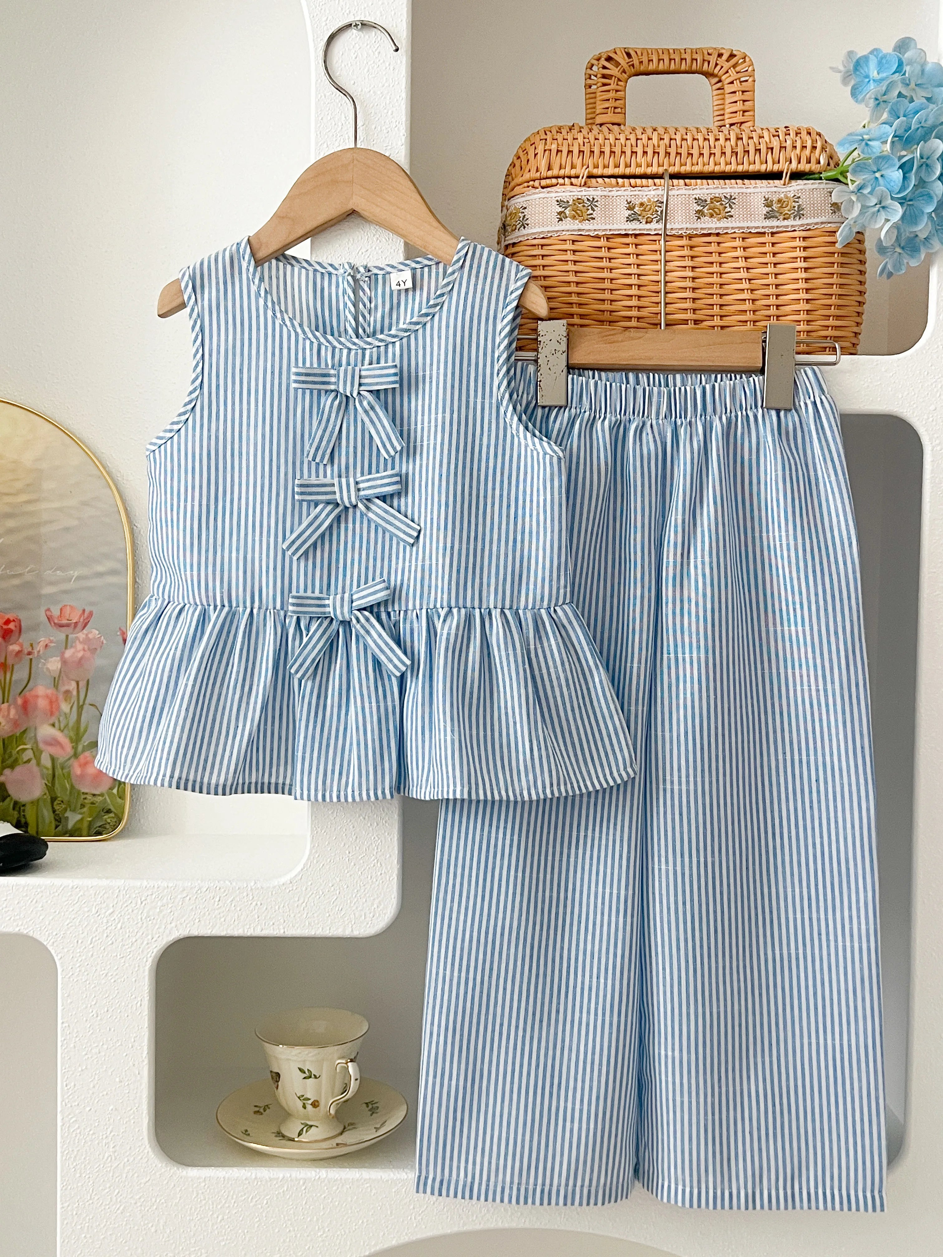 Top+Pantaloni Set di due pezzi Set di abbigliamento per bambini 3-7 Anni