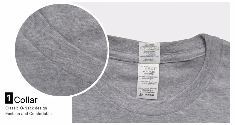 T-shirt casual da uomo con motivo Streetwear in puro cotone