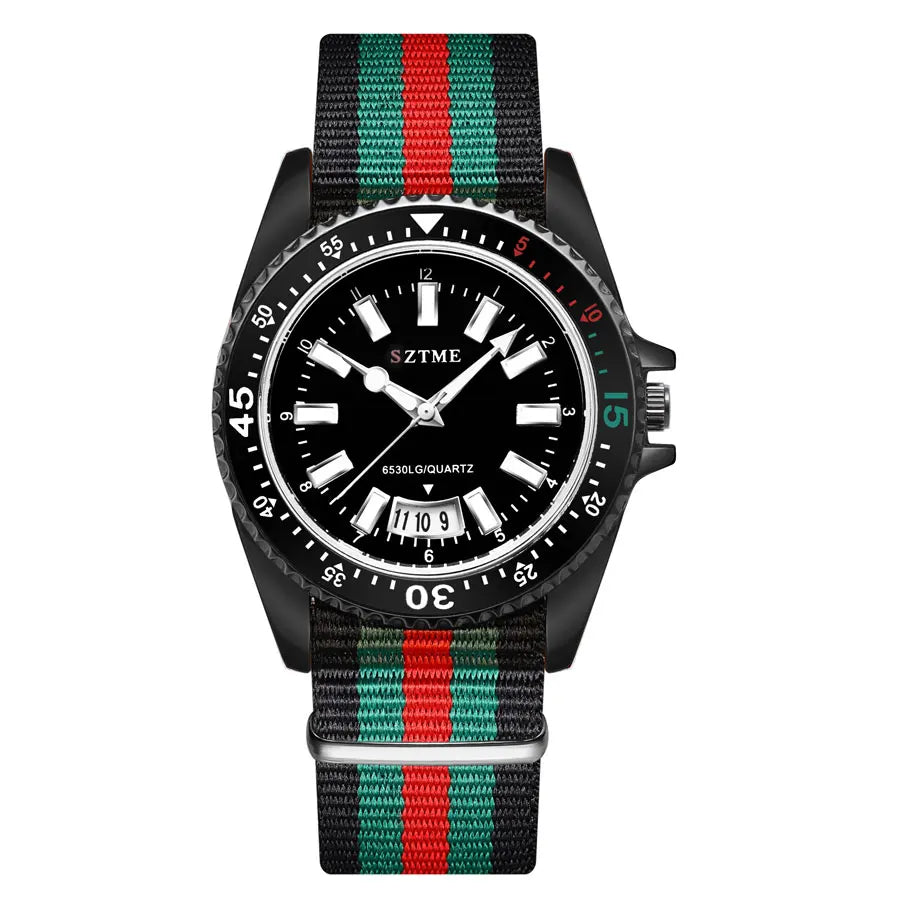 Orologio da uomo alla moda con cinturino in nylon, orologio al quarzo leggero