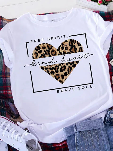 Brave Soul American Retro T-shirt Donna Manica corta Casual Top Oversize