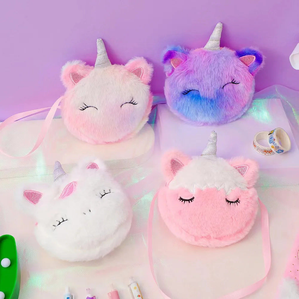 Borsa a tracolla di peluche per bambini Unicorno