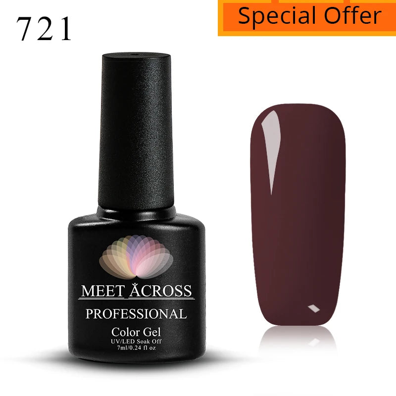 MEET ACROSS 5ml Gel Smalto per unghie Nail Art Top Gel tutti i colori