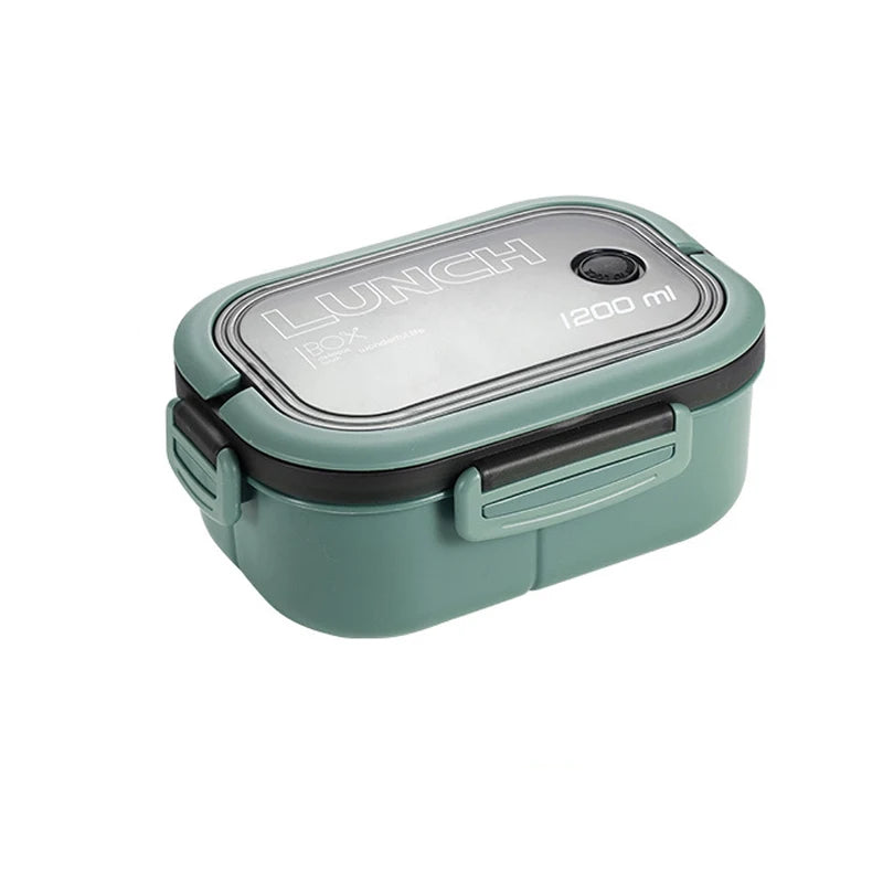 Scatola per il pranzo  a doppio strato Scomparto portatile Scatola per alimenti per frutta Scatola per pranzo al microonde con forchetta e cucchiaio Scatola fresca da picnic
