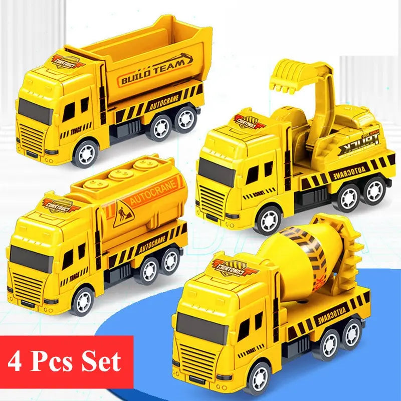 Set 4 Pz camion da lavoro giocattoli per bambini