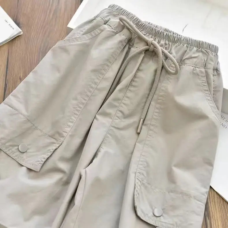 Vestiti primaverili alla moda per bambini Cargo Joggers Pantaloni elastici alla caviglia Pantaloni casual Leggero Traspirante