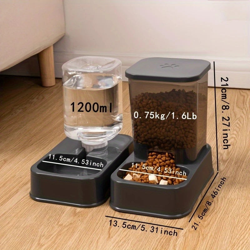Mangiatoia automatica per cani e gatti con bevitore - Ciotola per alimenti per animali domestici senza batteria