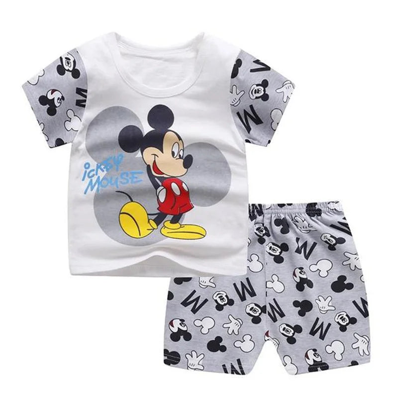 Set a maniche corte per bambini T-shirt in cotone Pantaloni Tute da ginnastica 0-3 anni