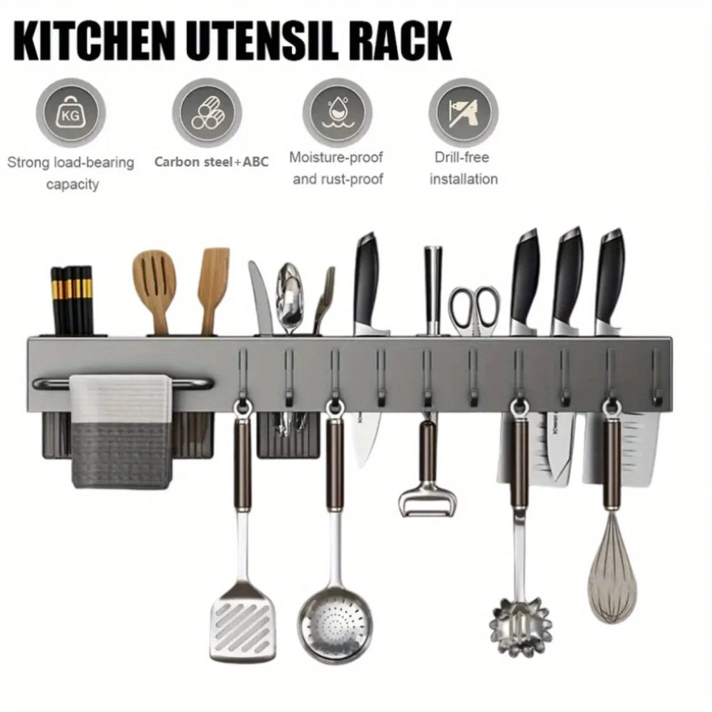 Organizzatore da cucina a parete in acciaiol resistente, senza trapano per coltelli, Utensili, Taglieri