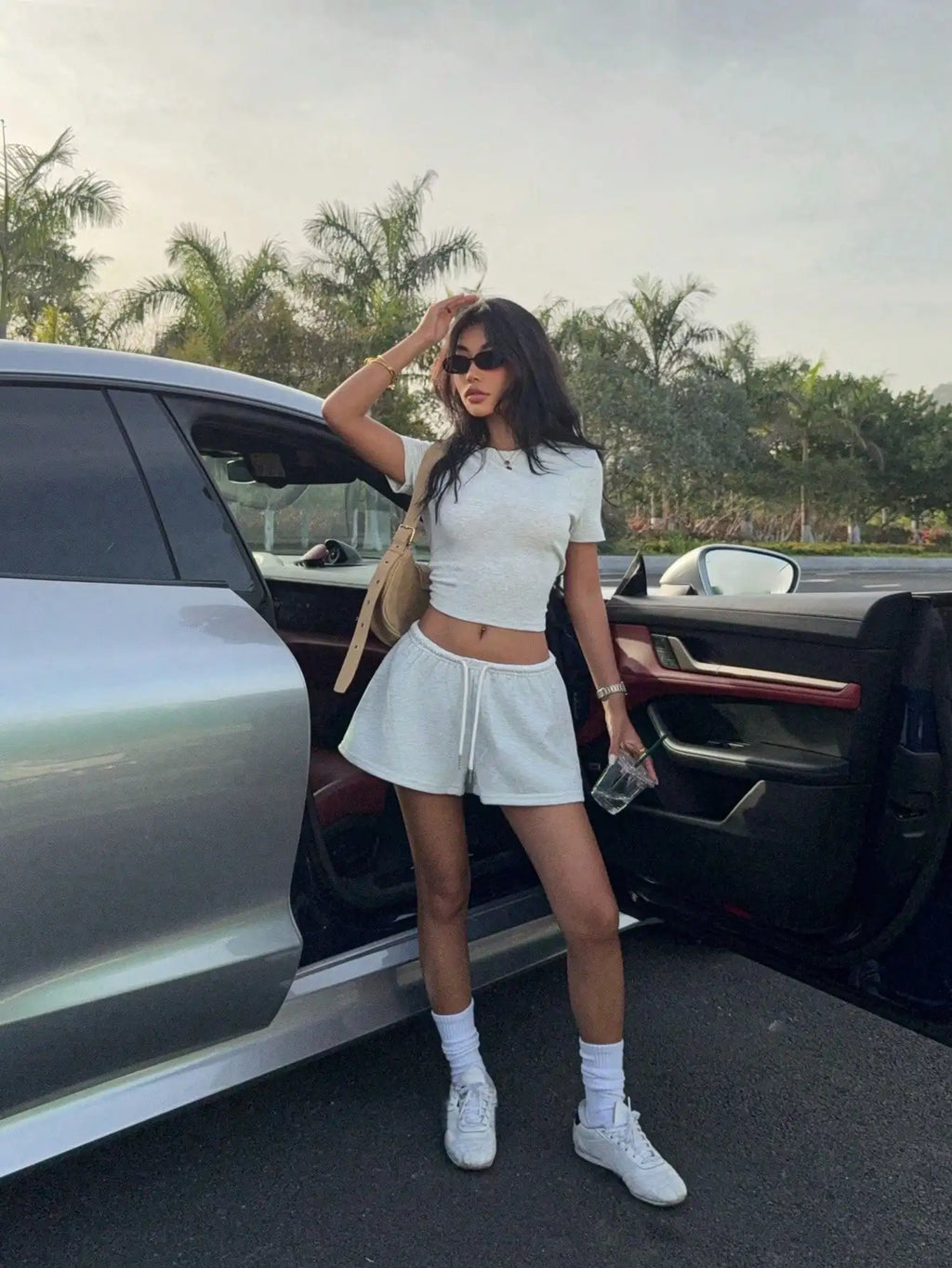 Casual tuta Due Pezzi Set Abbigliamento Maglietta Sportiva E Pantaloncini Completo