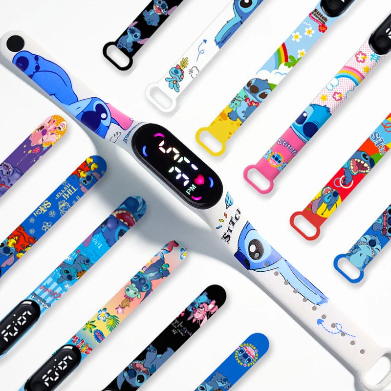 Stitch Orologi per bambini Bracciale sportivo impermeabile LED Touch digitale