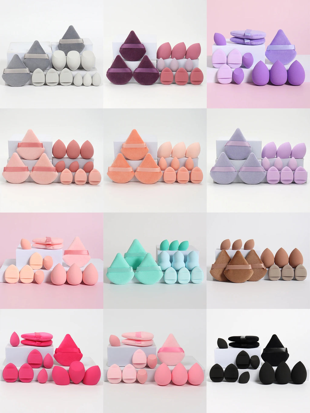 Set 12 Pz di spugne per trucco multiuso, set di diversi colori