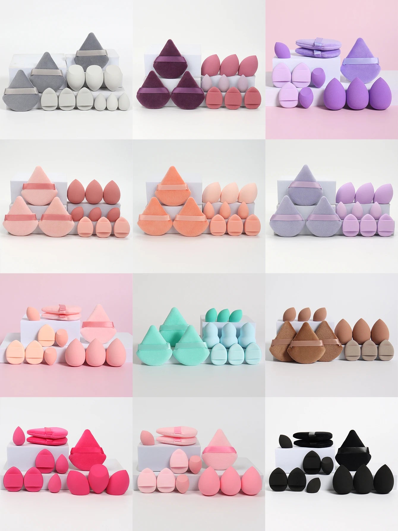 Set 12 Pz di spugne per trucco multiuso, set di diversi colori