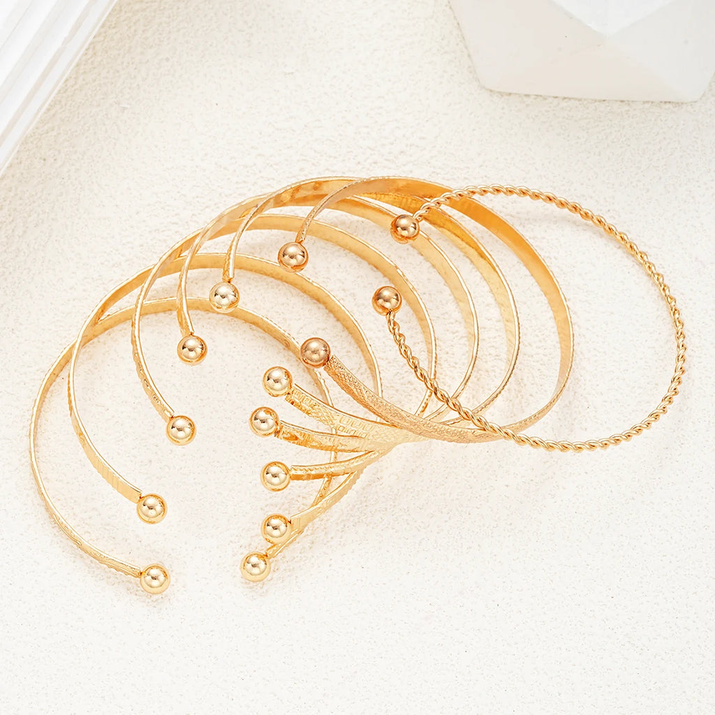 7 pezzi/set bracciali color oro