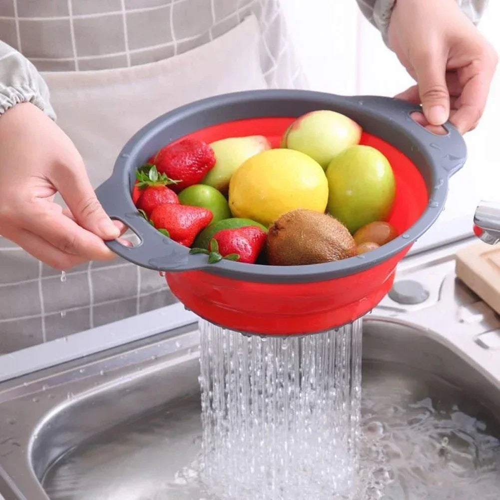 Scolapasta pieghevole in silicone