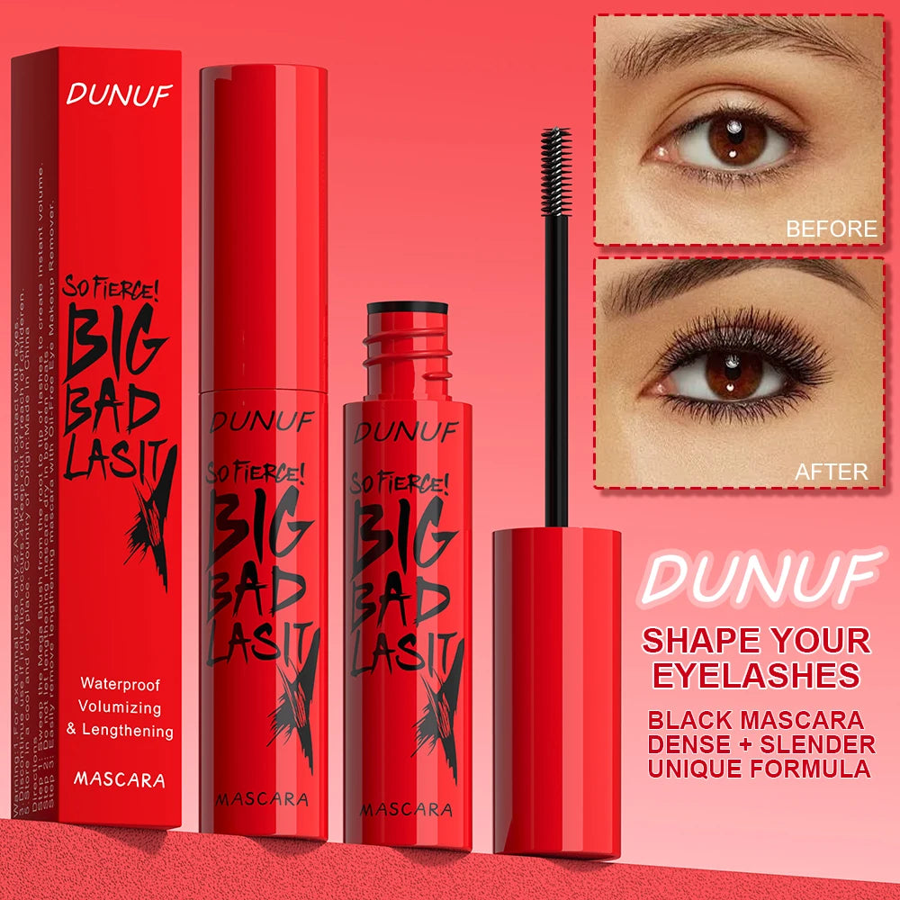 DUNUF 1 pz Mascara a lunga tenuta Sottile e spesso Curl impermeabile non macchia Resistente al sudore e non sbavatura