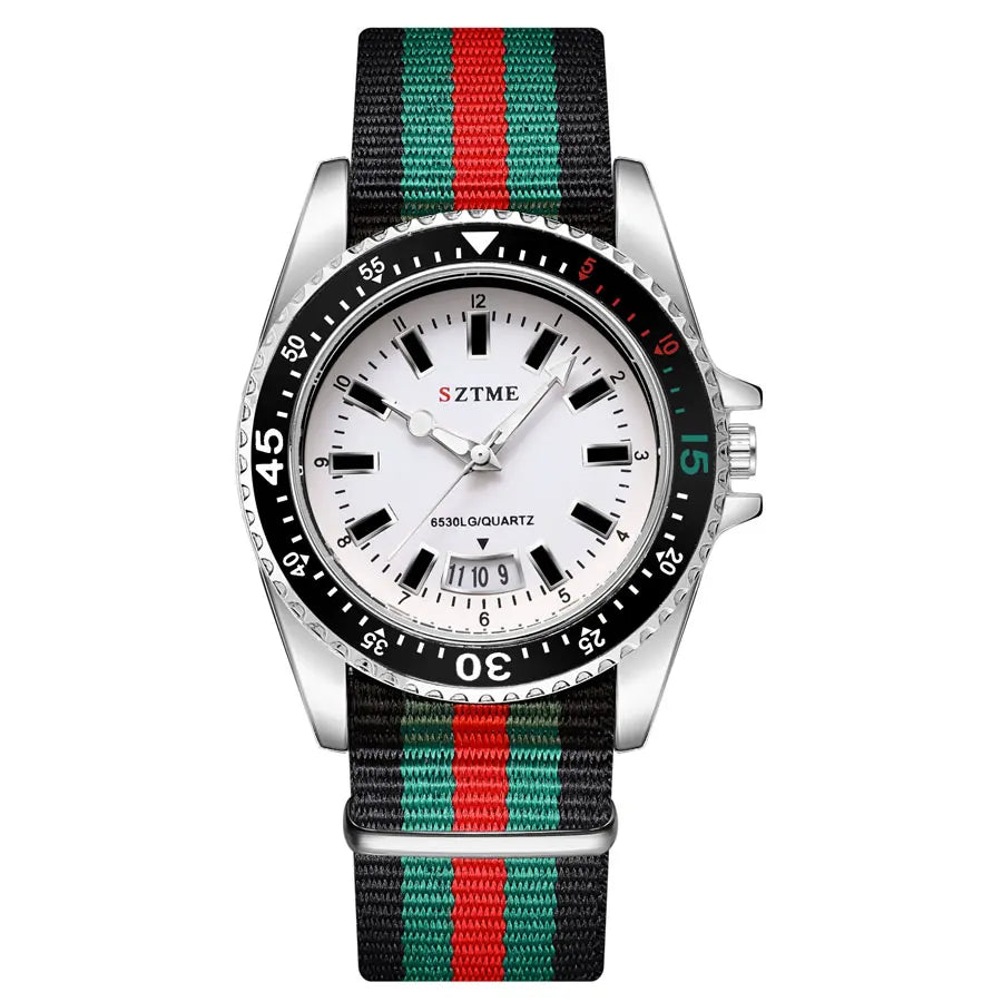 Orologio da uomo alla moda con cinturino in nylon, orologio al quarzo leggero