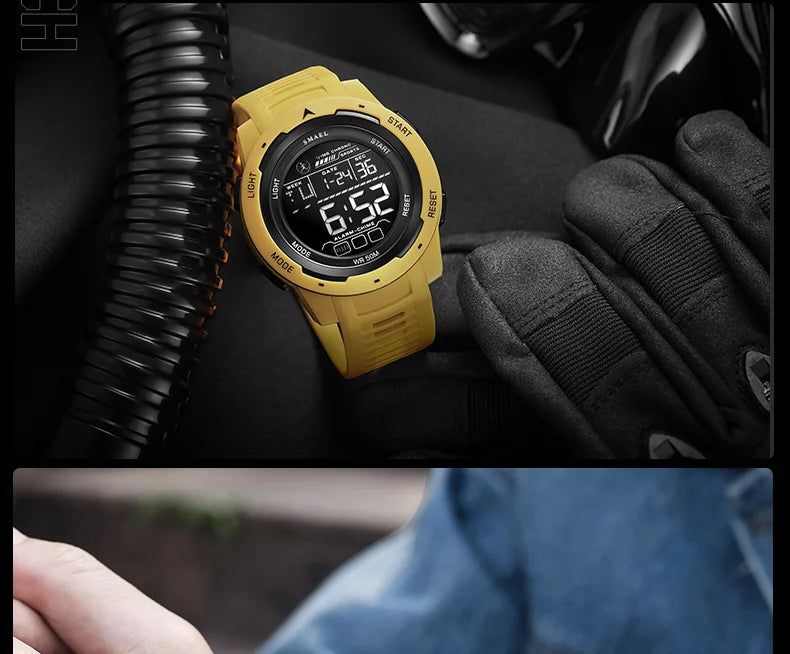 SMAEL Orologi da polso sportivi a LED Orologio impermeabile da uomo