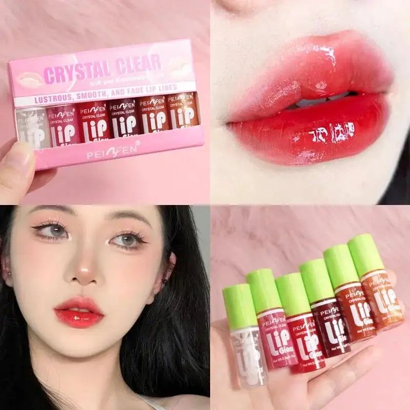 6 pezzi Glass Lip Gloss Set Idratante