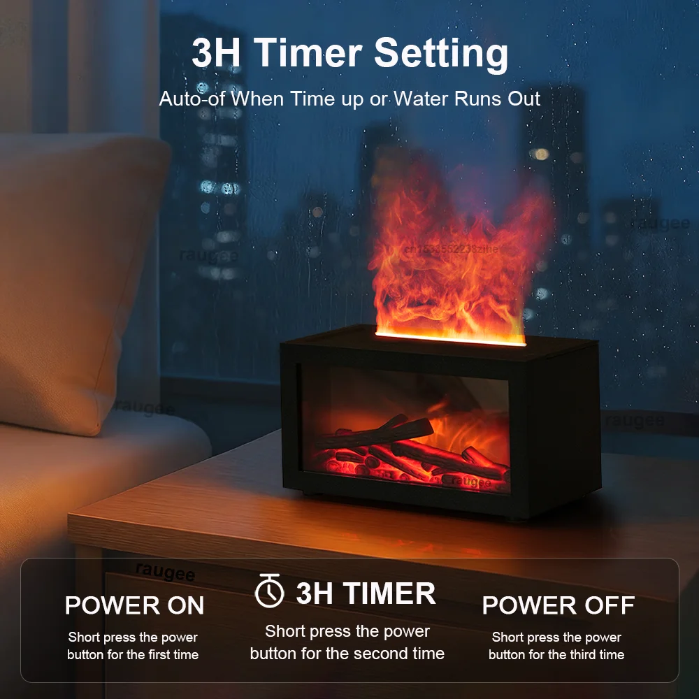 Umidificatore di aromi d’aria Diffusore di olio essenziale LED Night camino