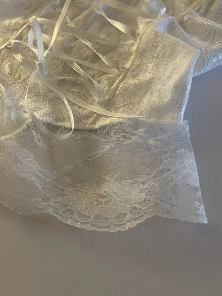 Corsetto Donna  in pizzo benda senza maniche