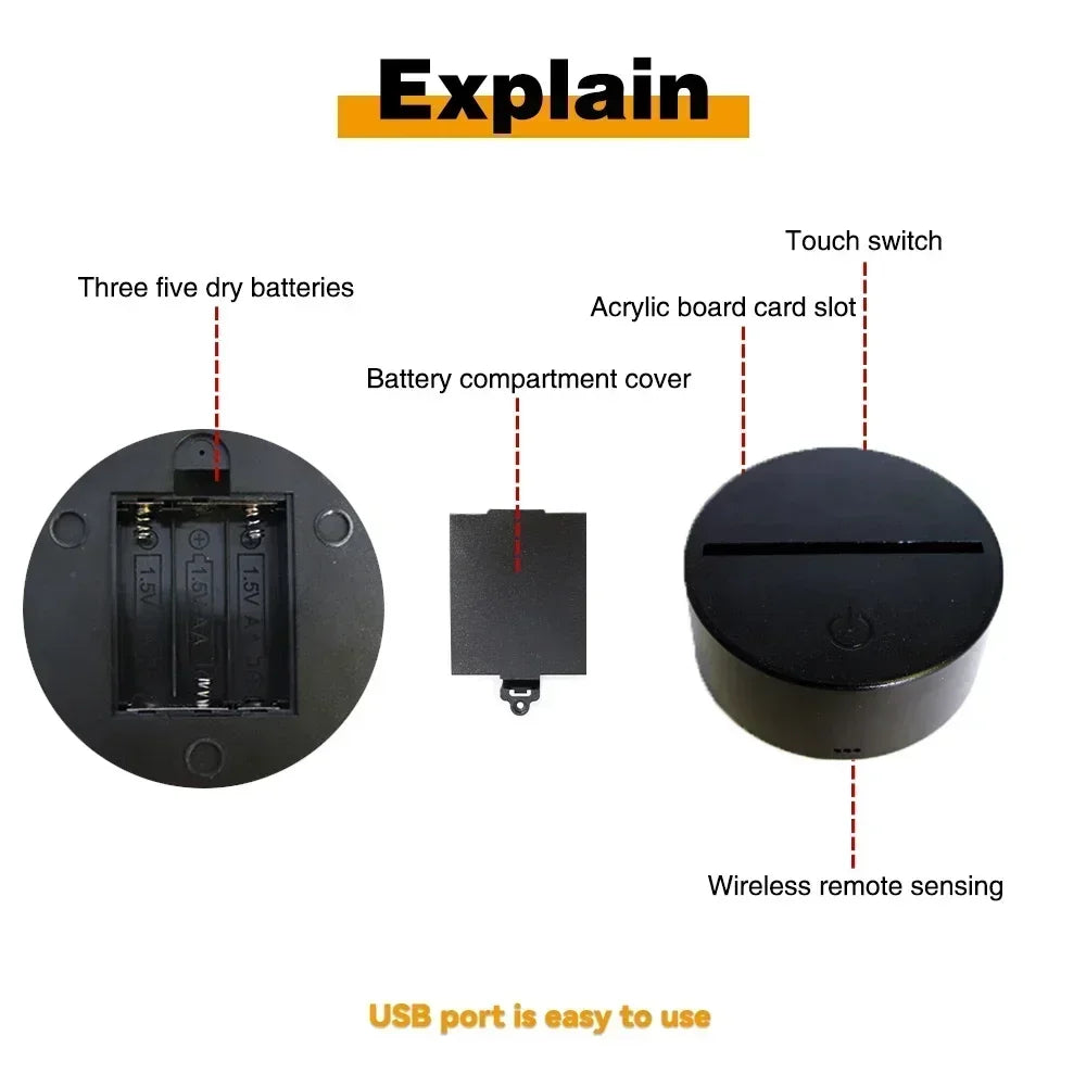 Lampada STITCH  LED Luce notturna Telecomando Smart Touch
