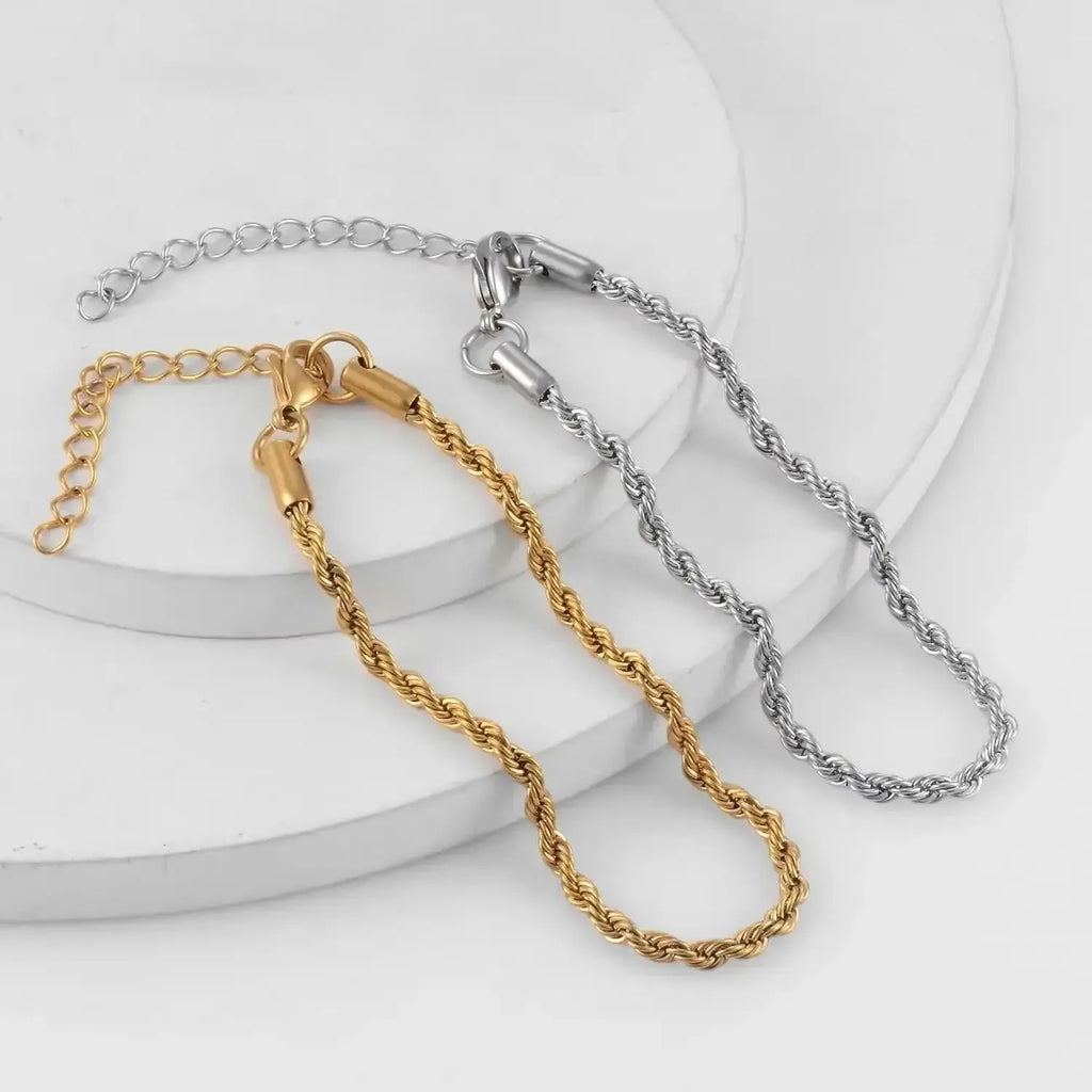 Classic Twisted Rope in acciaio inossidabile Unisex
