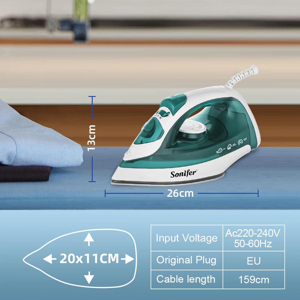 Sonifer Ferro da stiro elettrico Mini vapore portatile per indumenti Ferro da stiro a vapore per abbigliamento in ceramica regolabile