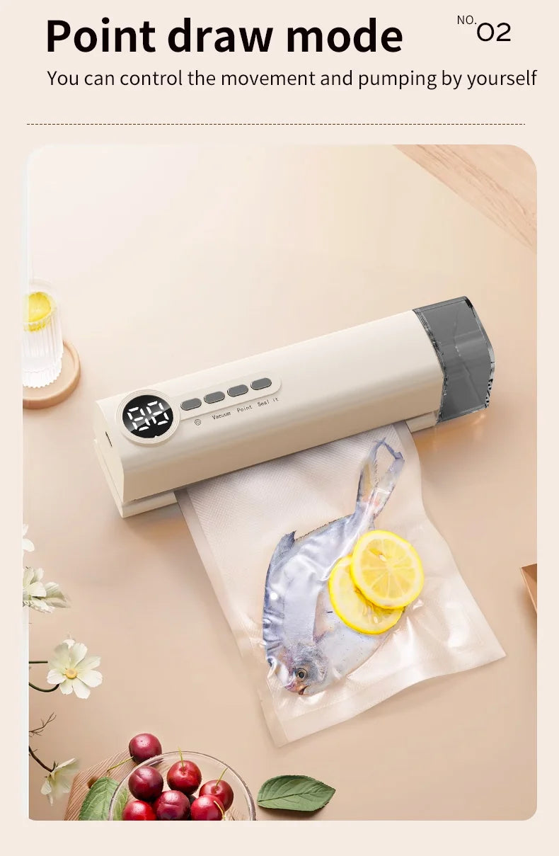 Sigillante sottovuoto wireless portatile multifunzionale potente aspirazione Macchina automatica per sigillare il cibo Sigillante per sacchetti per alimenti ricaricabile USB