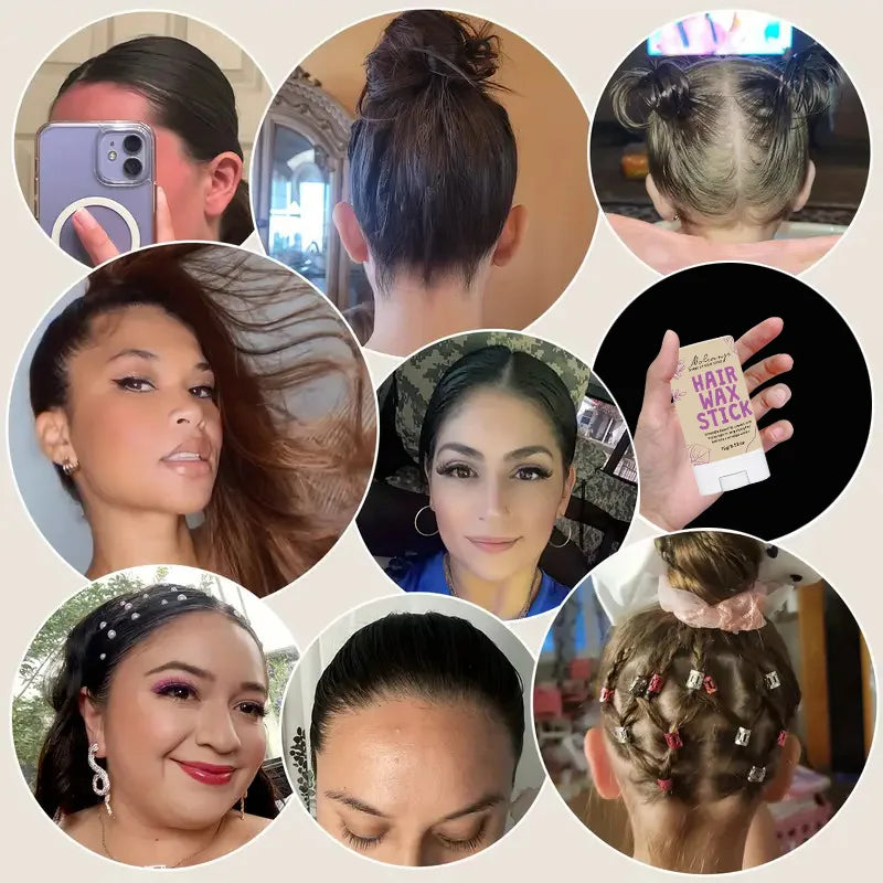 Lo stick di cera per capelli da donna leviga efficacemente l’effetto crespo, fornisce una tenuta duratura e crea un’acconciatura morbida e lucida.