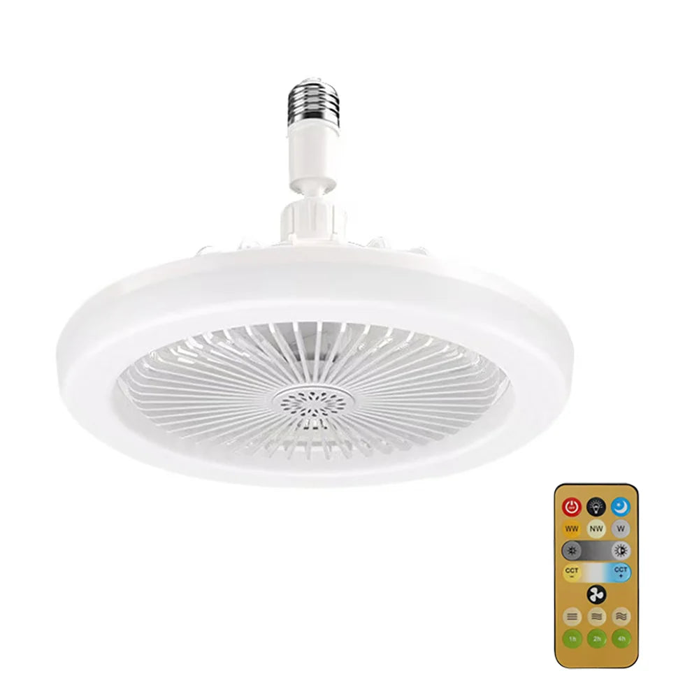Ventilatore da soffitto girevole 3in1 con telecomando Lampada di illuminazione e convertitore di aria