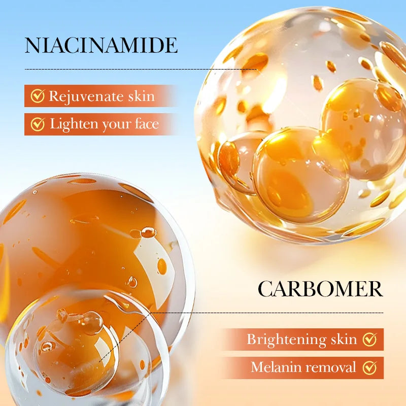 5 pezzi Set viso alla vitamina C per idratare, sbiancare e schiarire, con acido ialuronico