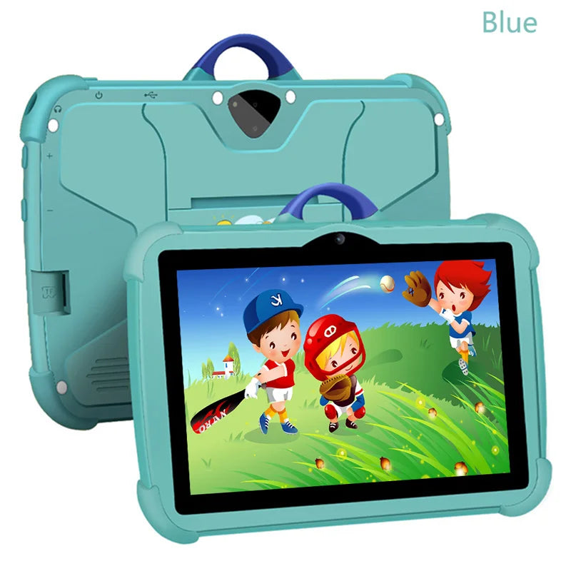 Tablet PC per bambini da 7 pollici con Android 13 Quad Core 4GB RAM 64GB ROM Apprendimento educativo Preferito dai bambini Design semplice economico