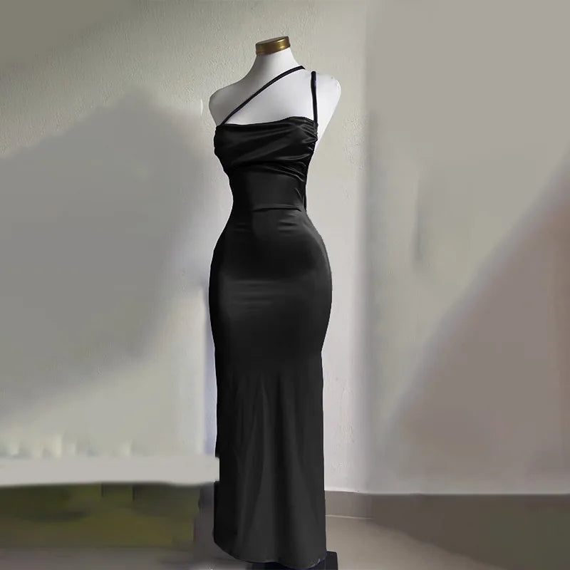 Abito da sera da donna Moda estiva elegante Halter senza maniche