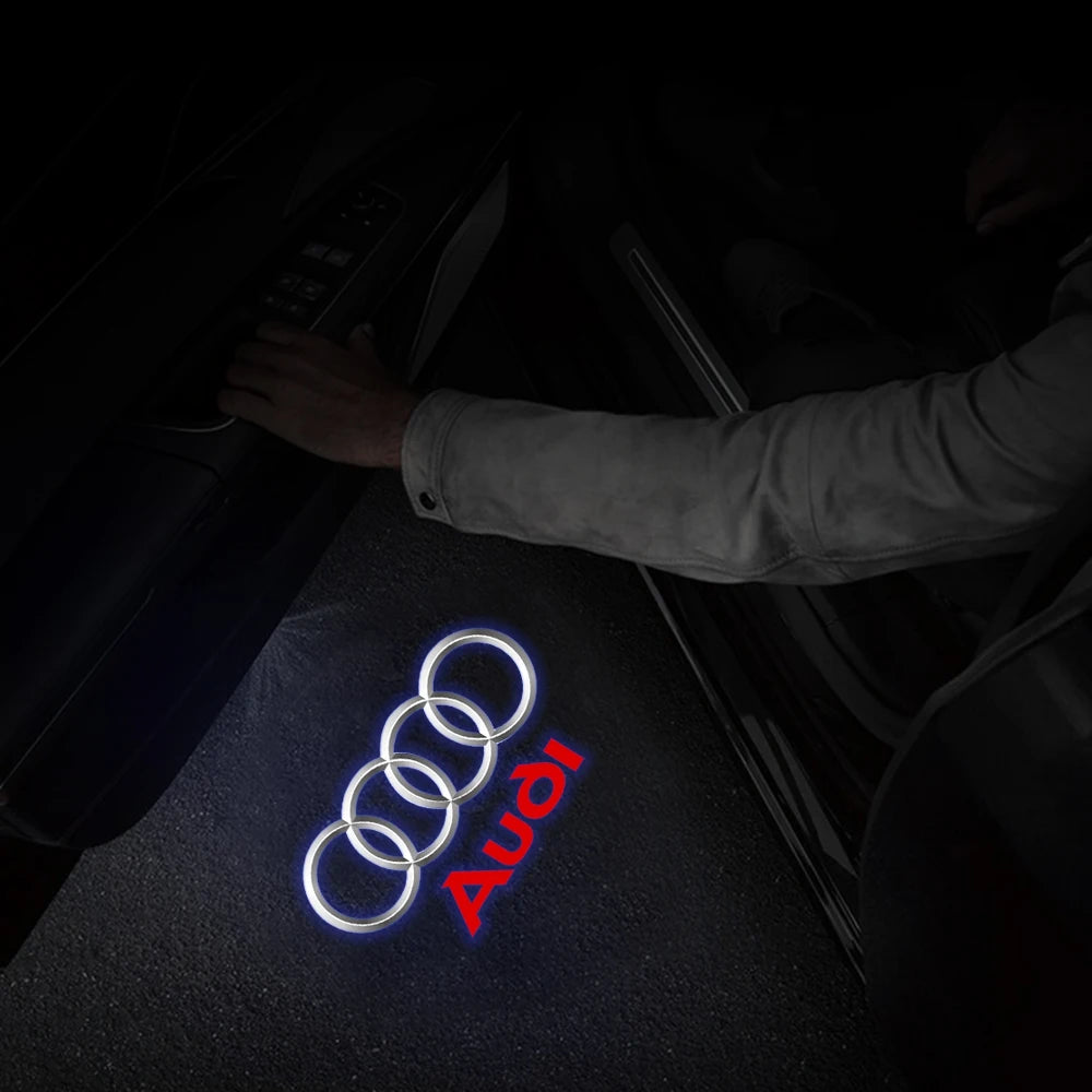 Per Audi Sline S3 S4 S5 S6 S7 RS Q7 Q5 Q3 A4 B8 8P A3 A6 C7 A5 A6L Quattro Auto Logo Porta LED Lampada di benvenuto Laser Proiettore Luce