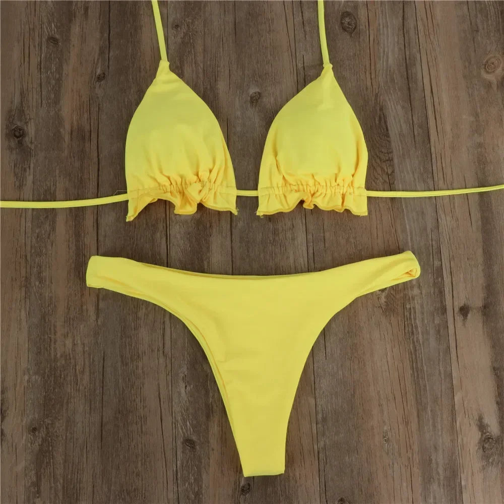 Set bikini brasiliano estivo 2 pezzi Set Push-up