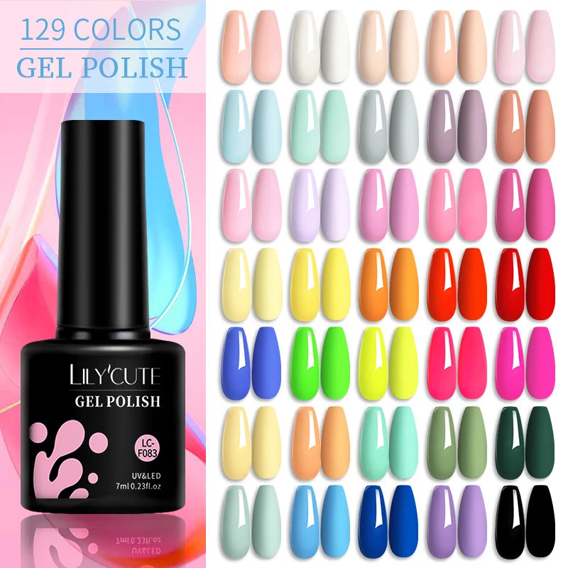 LILYCUTE 6 pezzi/set 7ML Gel Smalto per unghie semitrasparente 30 varianti di colore