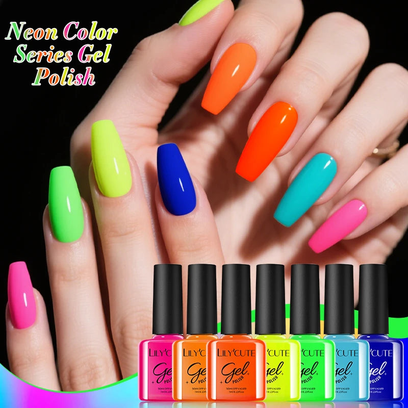 LILYCUTE 6Pcs/set 7ml Series Gel Smalto 125 Colori disponibili