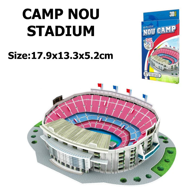 Campo da calcio in miniatura 3D Puzzle fai da te Modelli di stadi famosi in tutto il mondo