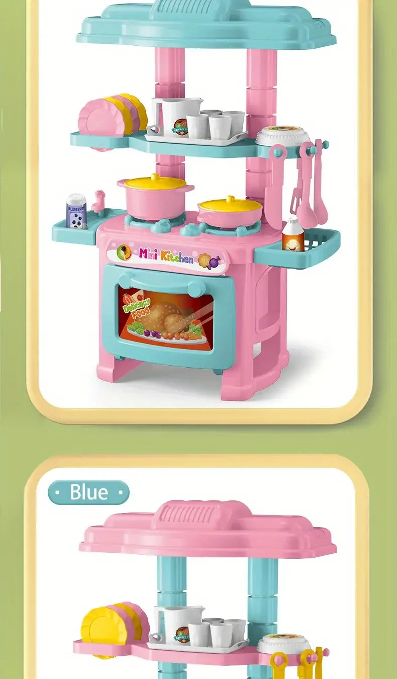 Mini tavolo da cucina Play Set compreso di stoviglie, mestoli, pentole e tanto altro