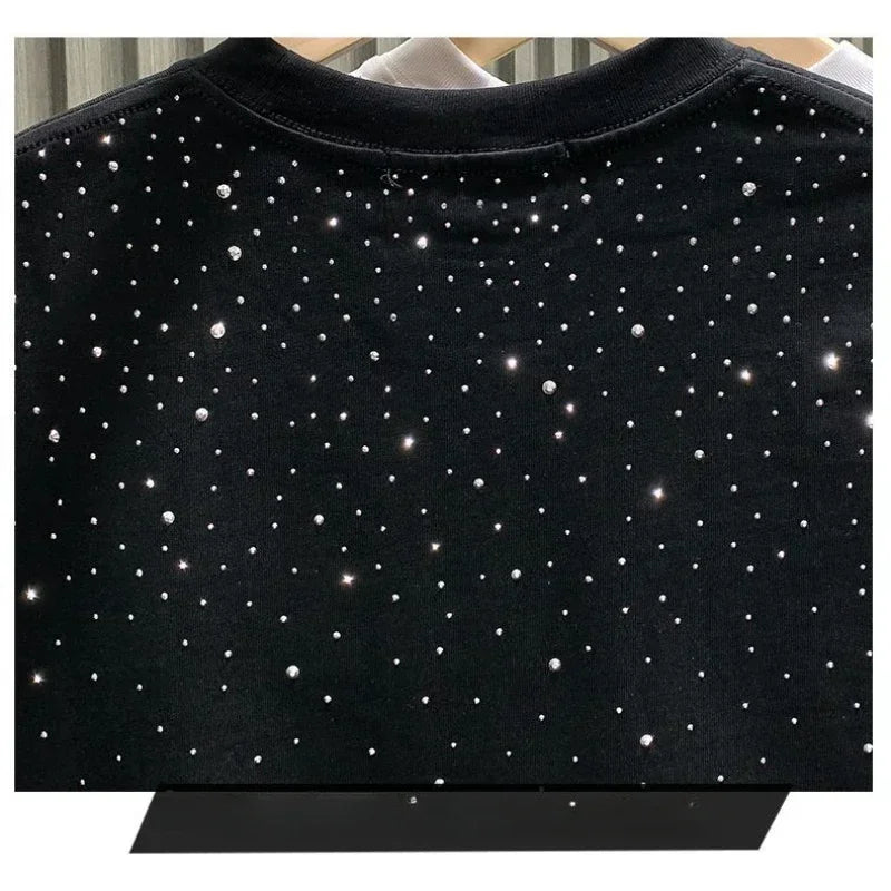 T-shirt estiva con strass T-shirt casual brillantini