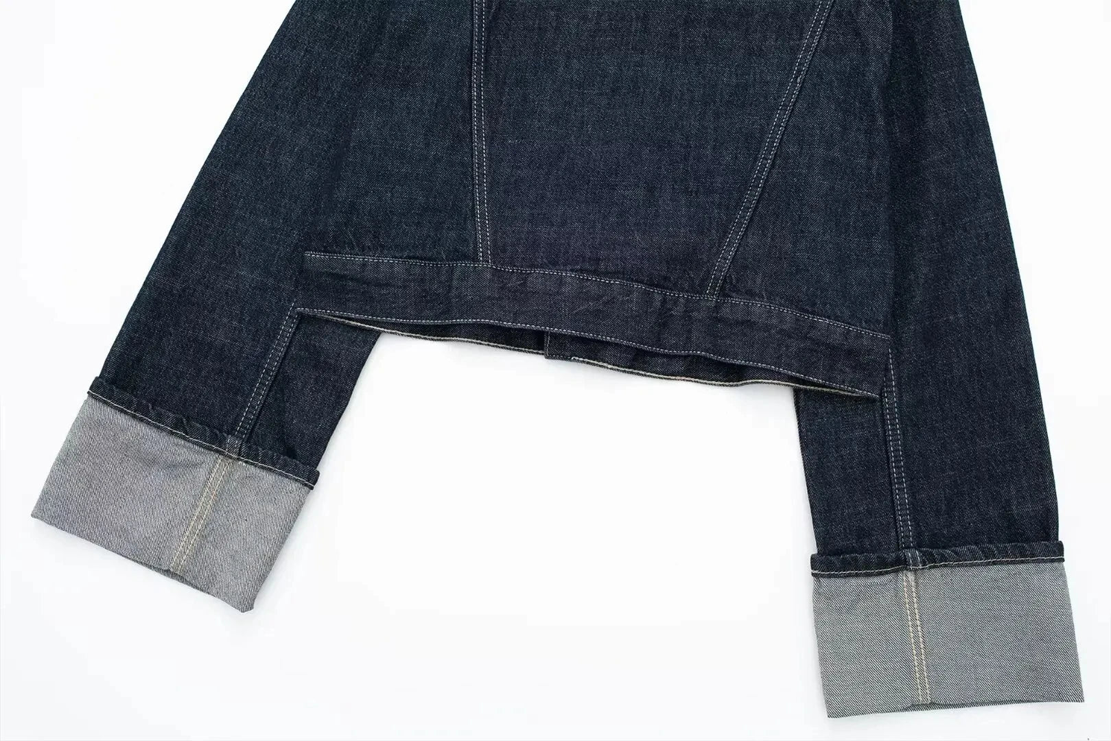 Set Casual Risvolto Manica Lunga Crop Giacca Bottoni Femminile Vintage Gamba Larga Jeans
