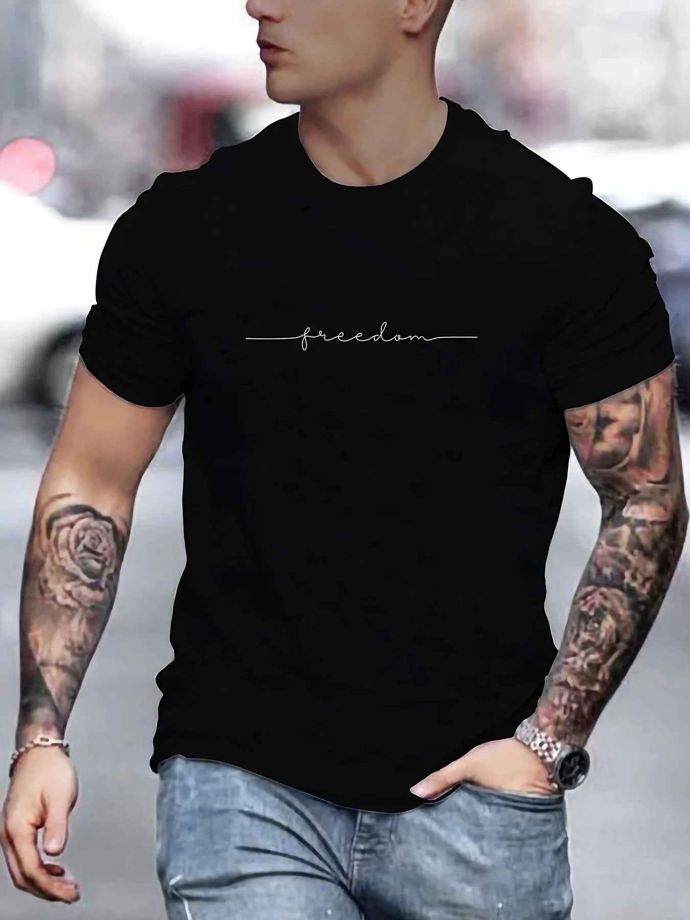 T-shirt uomo 100% cotone Freedom