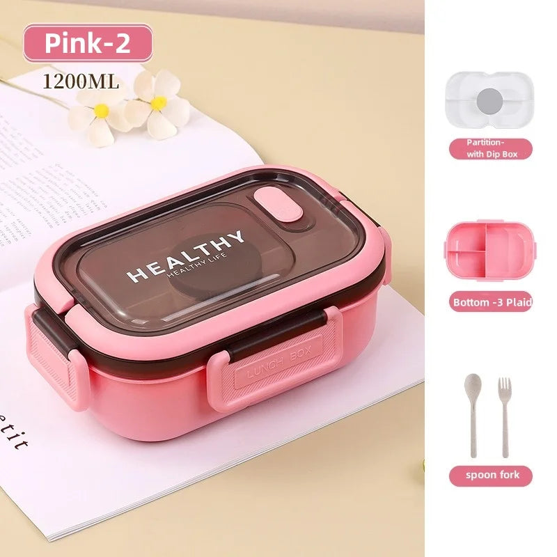 1200ML Box  per il pranzo a doppio strato Scomparto portatile