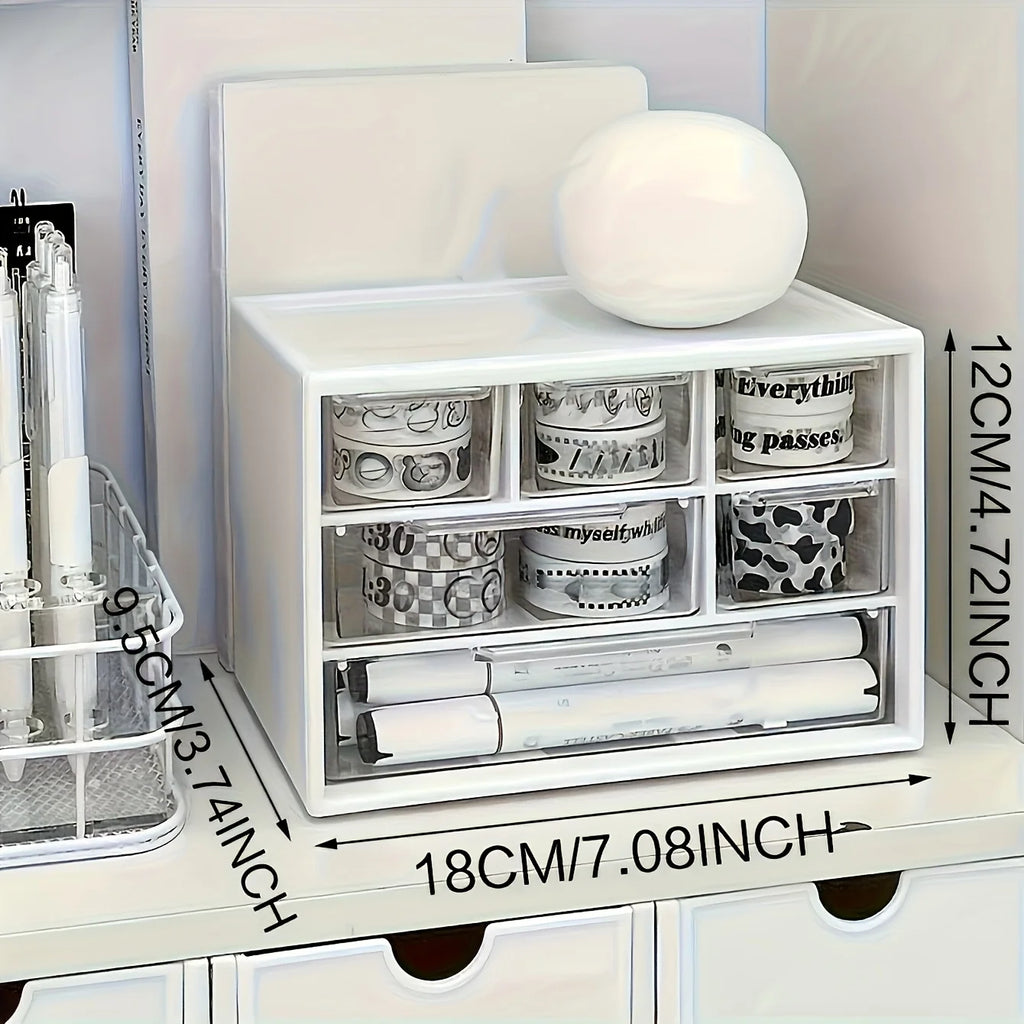 Organizzatore da tavolo con sei cassetti - Contenitore spazioso e multifunzionale