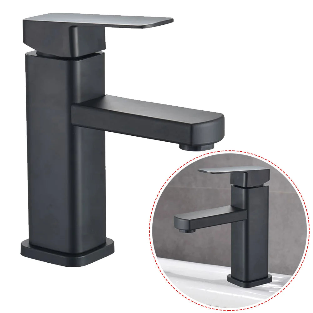Rubinetti da bagno neri/cromi Rubinetti del miscelatore caldo e freddo Vanity Bagno