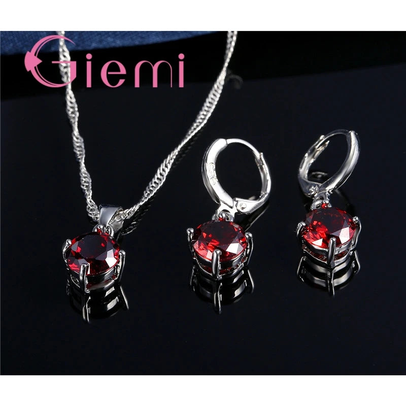 Collana con ciondolo in argento Set Trendy Austrian Crystal