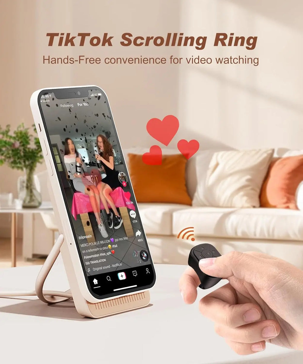 Anello Tiktok Scrolling, telecomando Bluetooth Tiktok